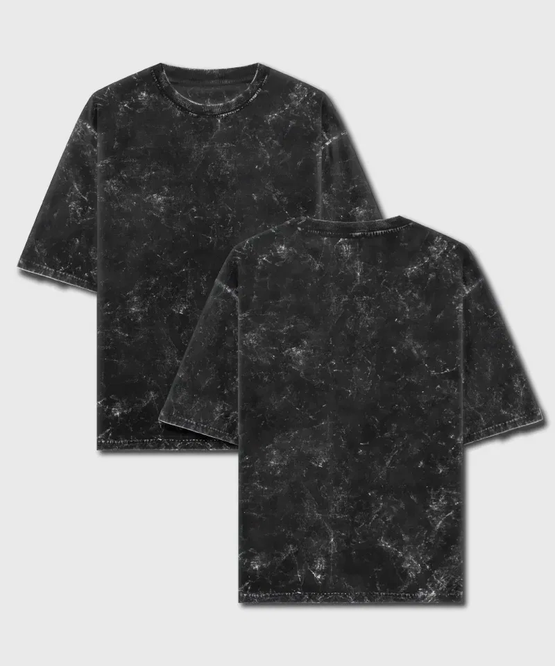 Acid wash oversized t-shirt in Black color from BongStreet