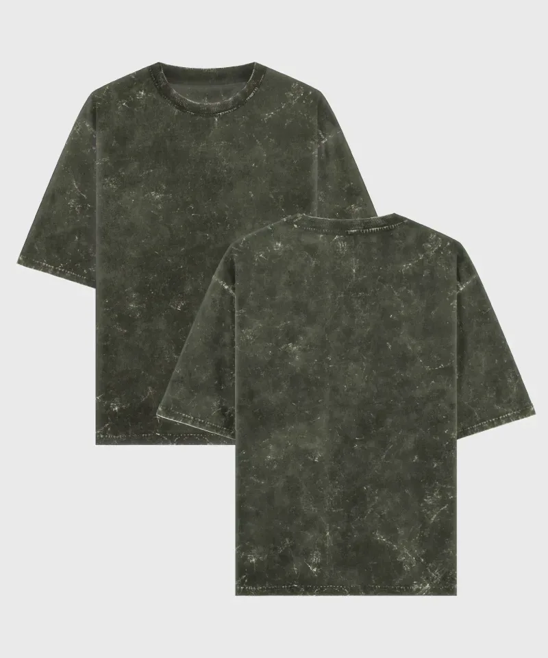 Acid Wash Oversized T-Shirts - Plain - Image 3