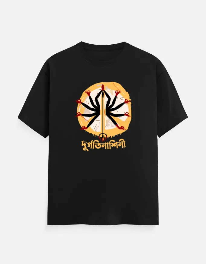 Durgotinashini - Maa Durga t-shirt in Black