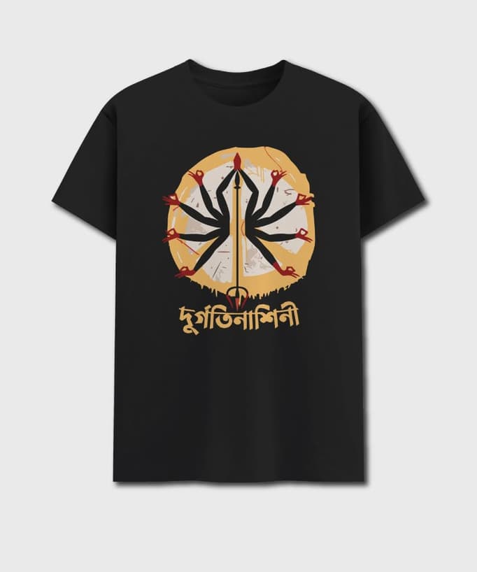 Durgotinashini - Maa Durga t-shirt in Black