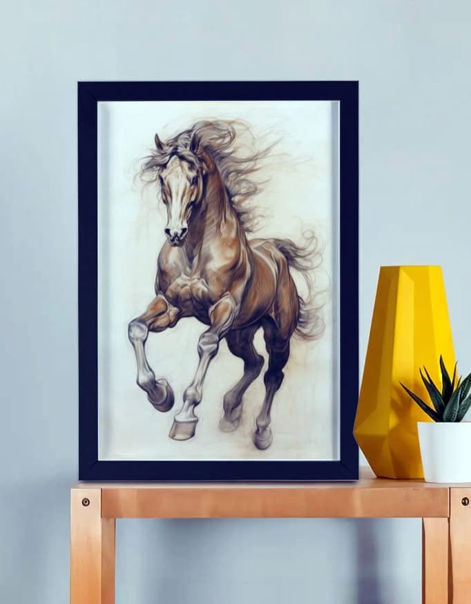 Spirit of the Storm – Majestic Horse Art Framed Poster
