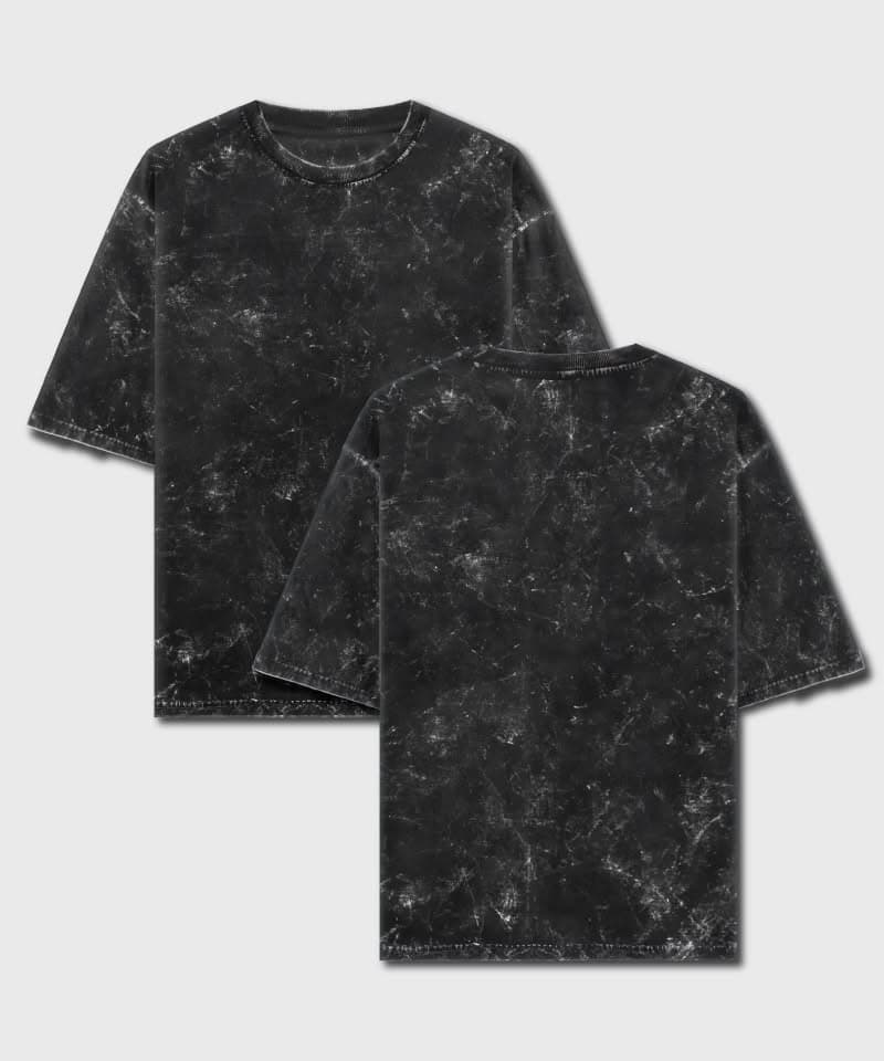Acid wash oversized t-shirt in Black color from BongStreet