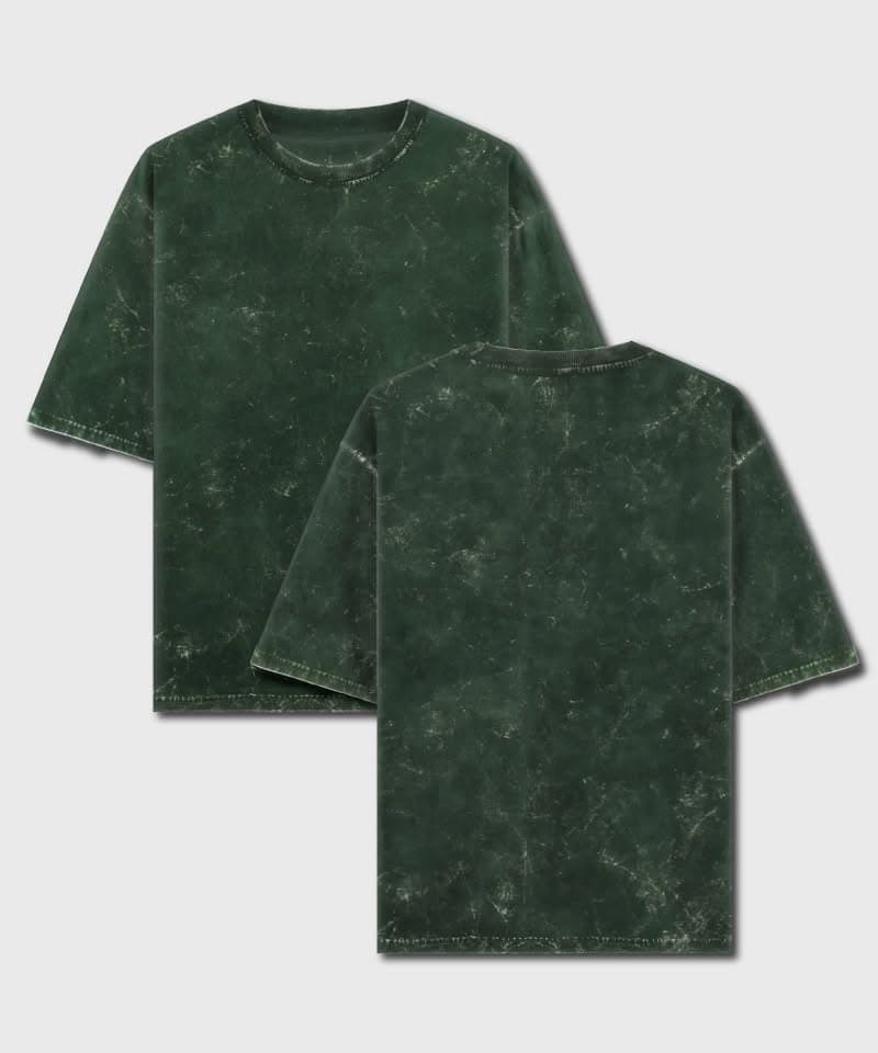 Acid Wash Oversized T-Shirts - Plain - Image 2