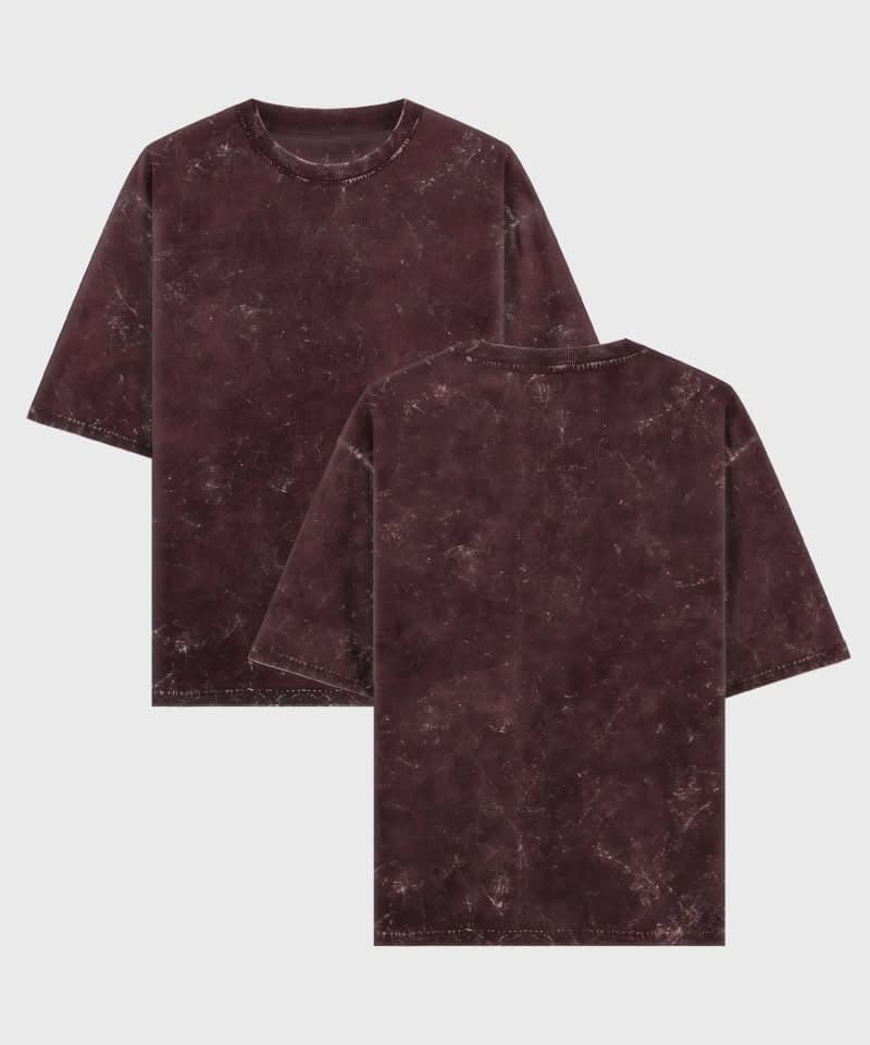 Acid Wash Oversized T-Shirts - Plain - Image 5