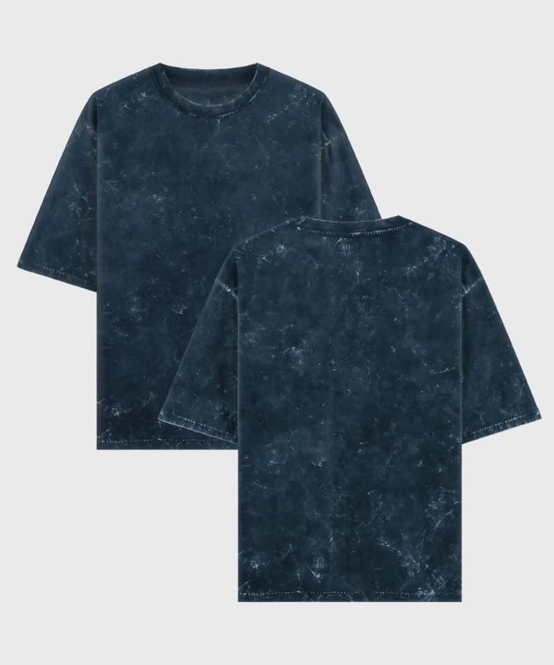 Acid Wash Oversized T-Shirts - Plain - Image 4