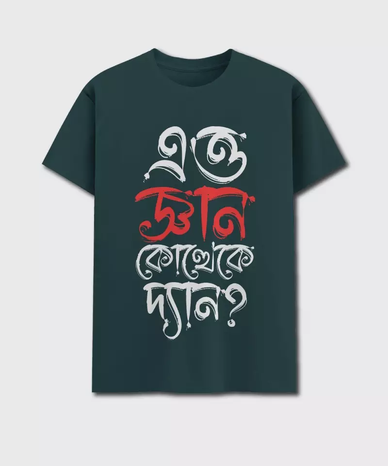 Etto Gyan Kottheke Dyan? - Bengali Printed Unisex T-Shirt - Image 3