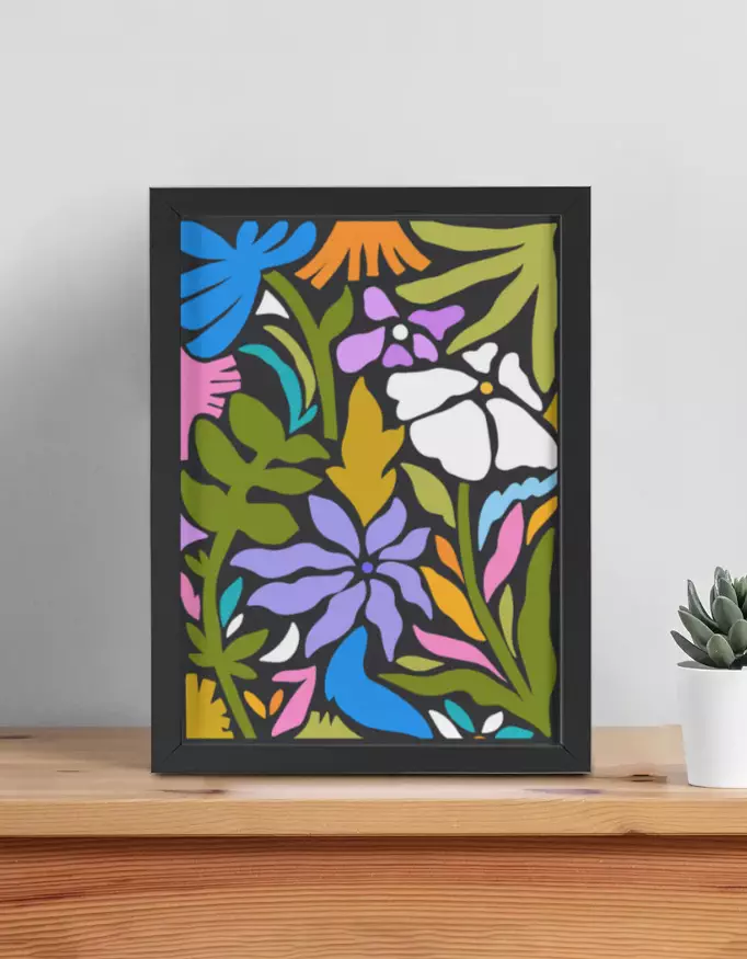 Rongmohol - Colorful Bengali Floral Art | Framed Poster | Wall Decor | Boho Botanical Print - Image 5