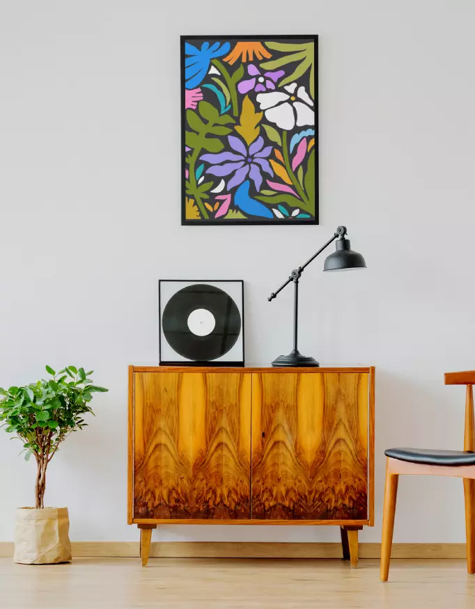 Rongmohol - Colorful Bengali Floral Art | Framed Poster | Wall Decor | Boho Botanical Print